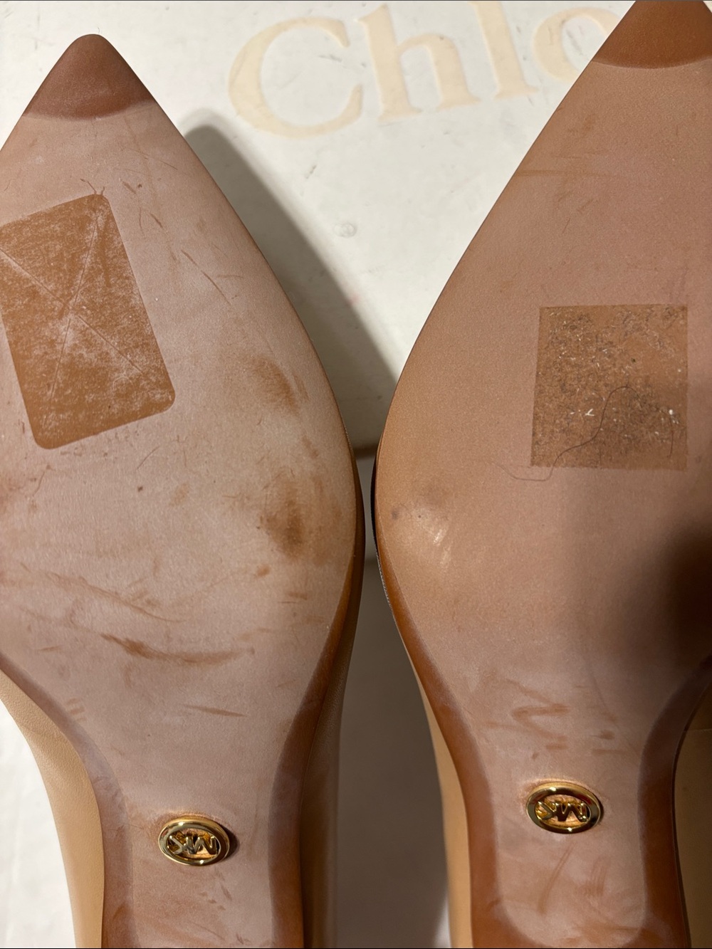 Michael Kors Taupe Pointed-Toe Leather Pumps. NWOT - Picture 9 of 10